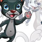 09 = Donaudruck / Kleiner Panther, kleiner Wolf / Entwicklung Sympathieträger für Kinder-Rätselheft 09.KleinerPanther