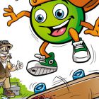 12 = Globus / Globini Skateboard - Editorial Illustration 12.Globini